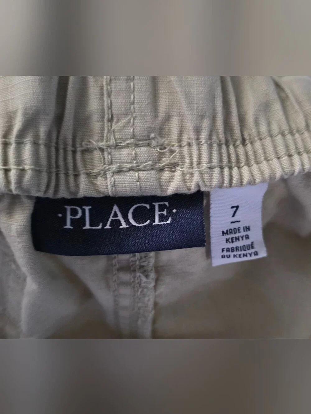 The Children's Place Boys Outfit 7/8 White Button Down Shirt & Khaki Cargo Short